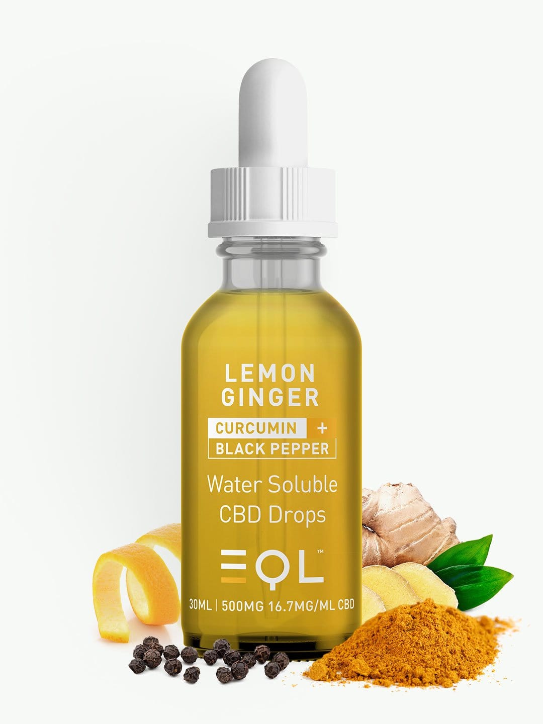 500mg CBD Water Soluble|Black Pepper, Curcumin, Lemon & Ginger